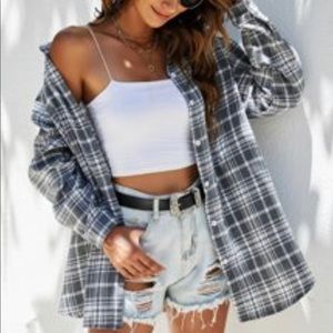 Shein Grey and White flannel